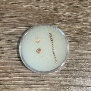 Quetzali rose gold discs and Bella rain threadless ends